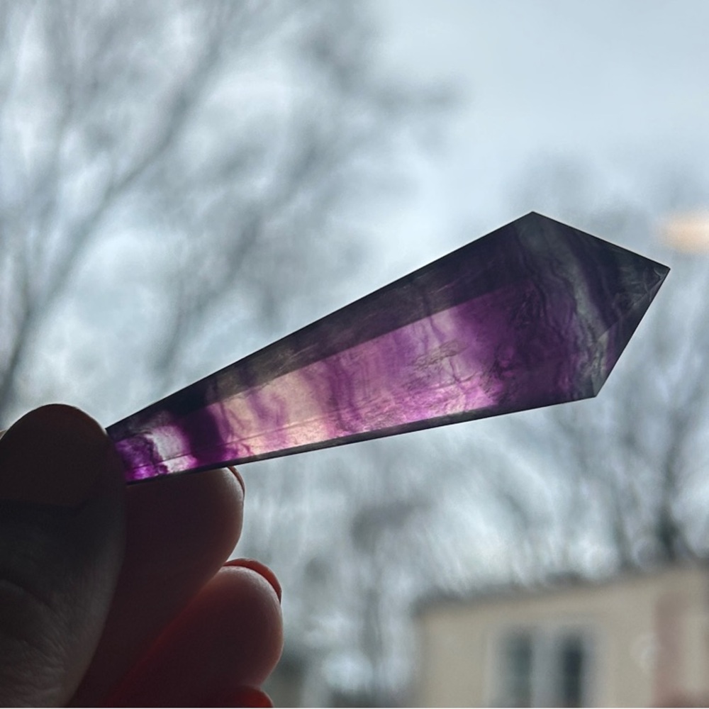 Purple Fluorite Crystal Wand